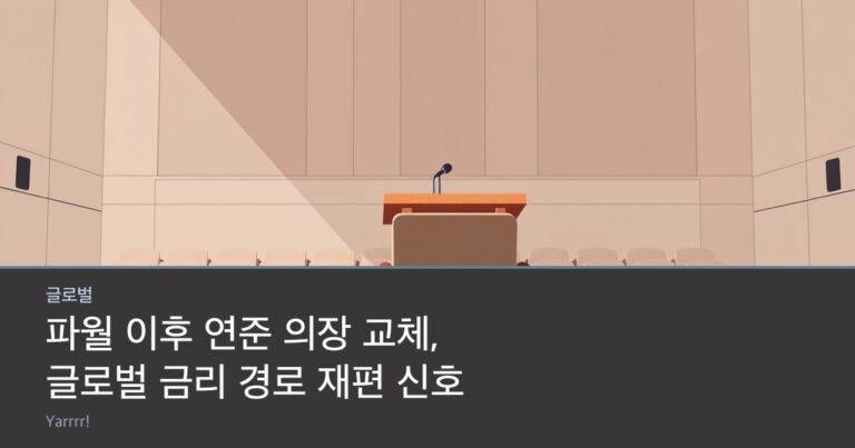 An empty leather armchair behind a wooden lectern with a small microphone in a bright empty hall