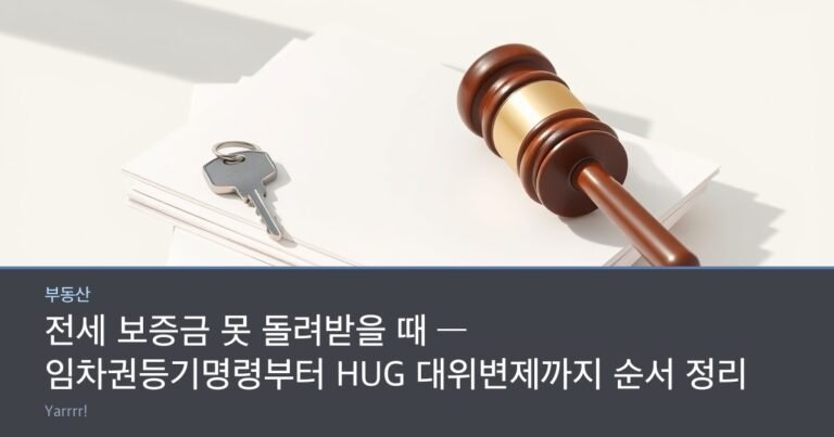 A door key and a wooden gavel resting on a stack of blank paper folders on a bright table