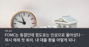A percentage gauge dial next to stacked US dollar bills and a small bank building model on a bright desk
