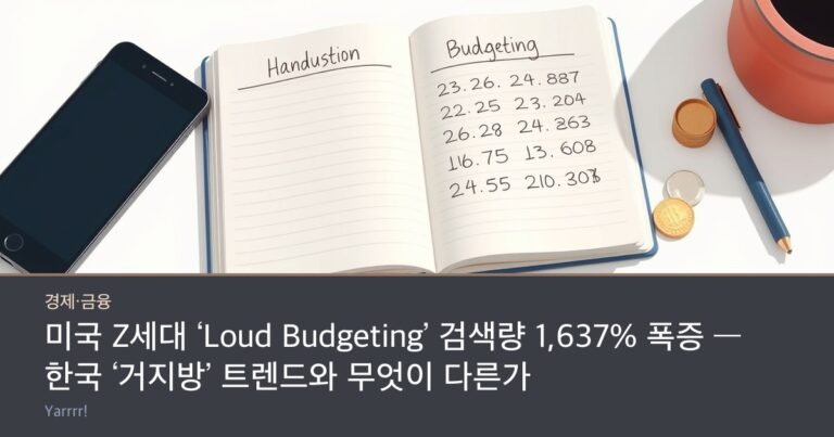 An open budgeting notebook filled with handwritten numbers beside a smartphone and a small stack of coins
