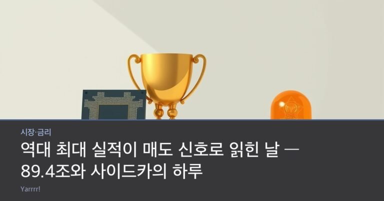 A silicon wafer stacked beside a golden trophy and a bright amber warning beacon light on a clean desk