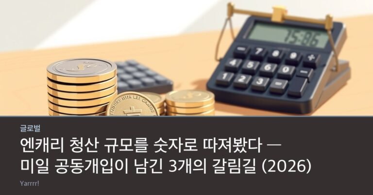 A stack of Japanese yen coins beside a desk calculator and a small brass balance scale on a bright wooden desk