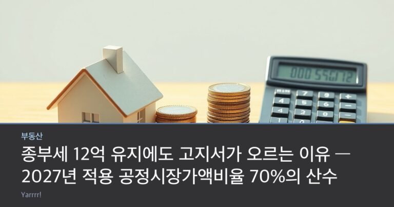 A small ceramic house model beside two uneven stacks of coins and a plain calculator on a bright wooden desk in daylight